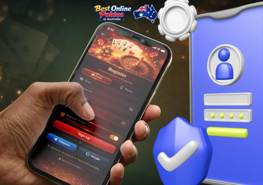 Account registration and starting to play online pokies